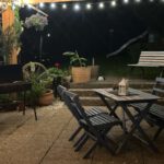 Unser Biergarten bei Nacht